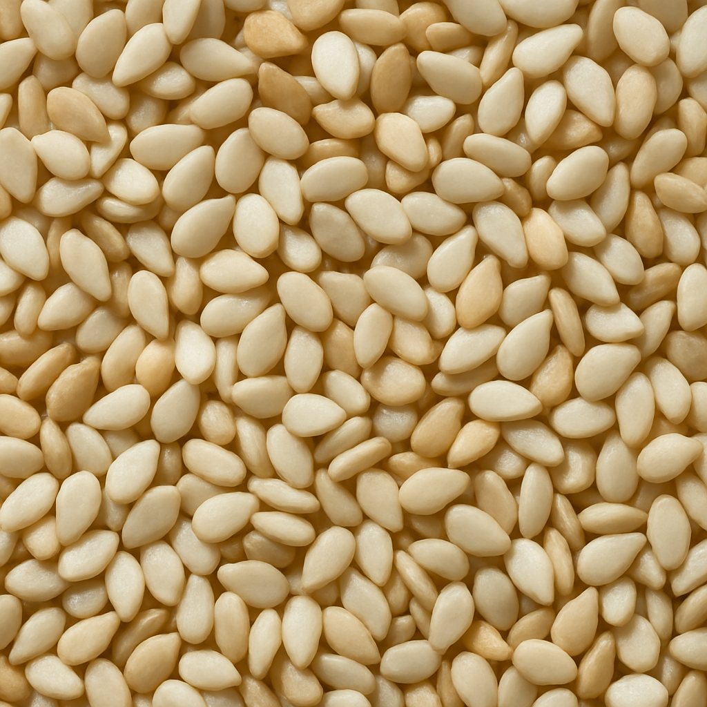 Close up of fresh sesame seeds